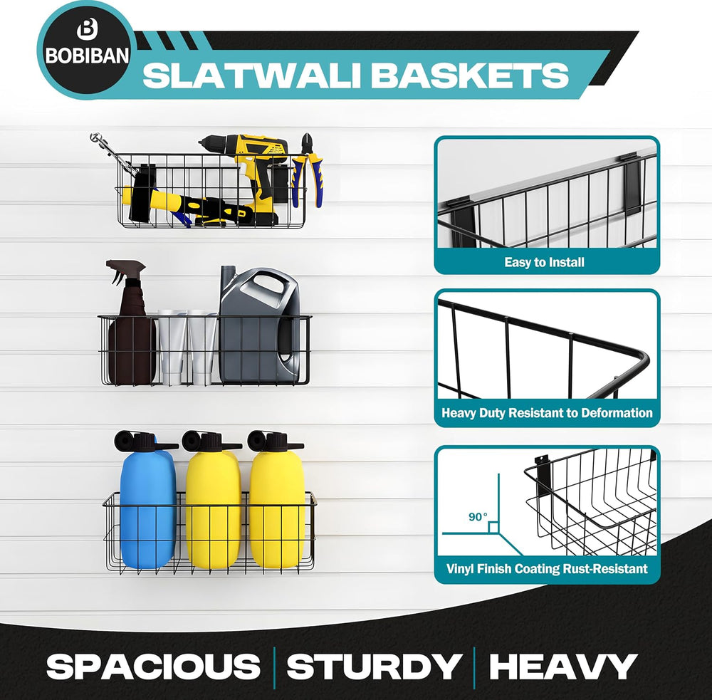 24Pcs Slatwall Accessories Set with Slatwall Baskets, Shelves, Hook