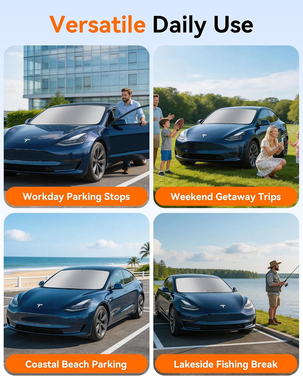 Windshield Sun Shade, Graphene & Activated Carbon Multi-Layer Front Winds...