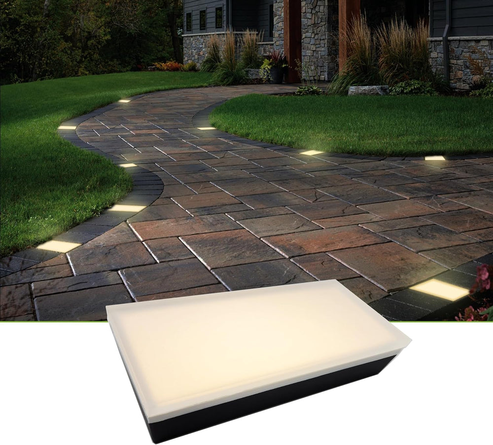 LUMENGY Paver Light 4x8 Inch (3.85 x 7.79), 2700K Warm White, Glare-Free Bric...