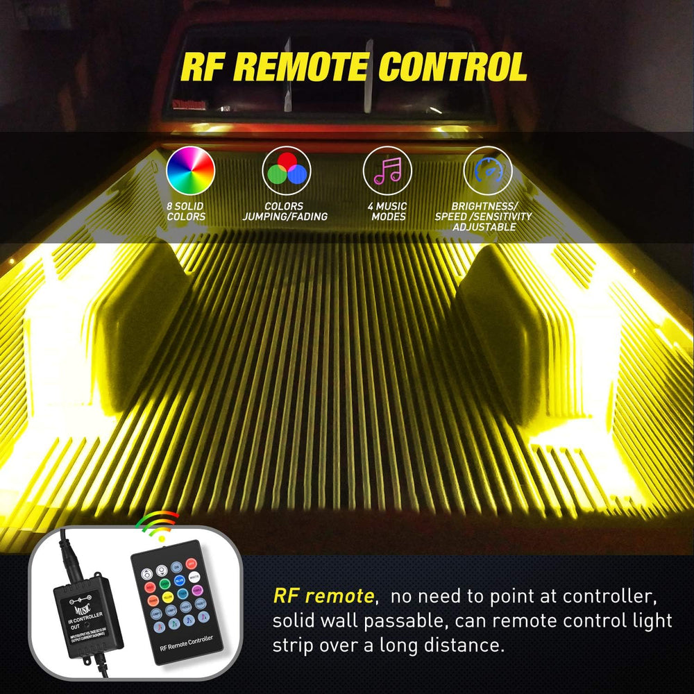 Nilight - TL-31 2PCS 60Inch RGB Truck Bed Light Strip Kit 180 LED RF Remote C...