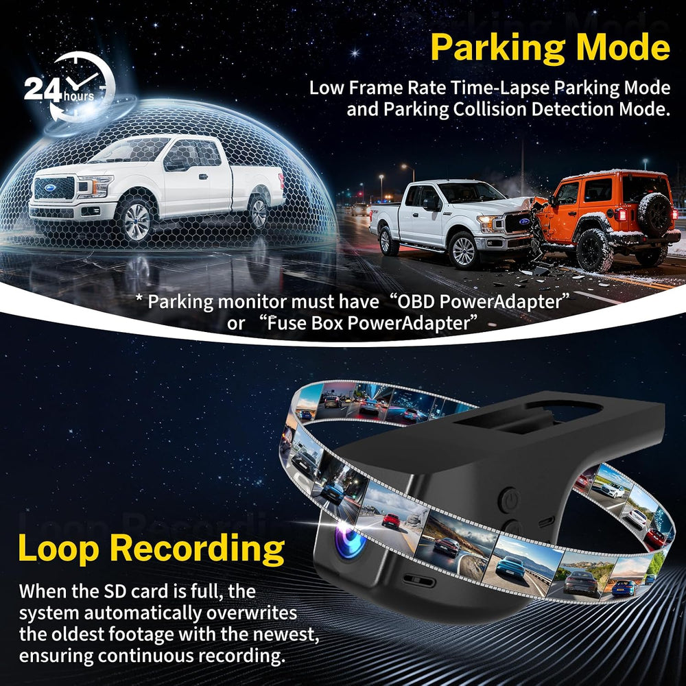 OEM Style hidden 4K Dash Cam for Ford F150 2018-2026 F250/F350/F450