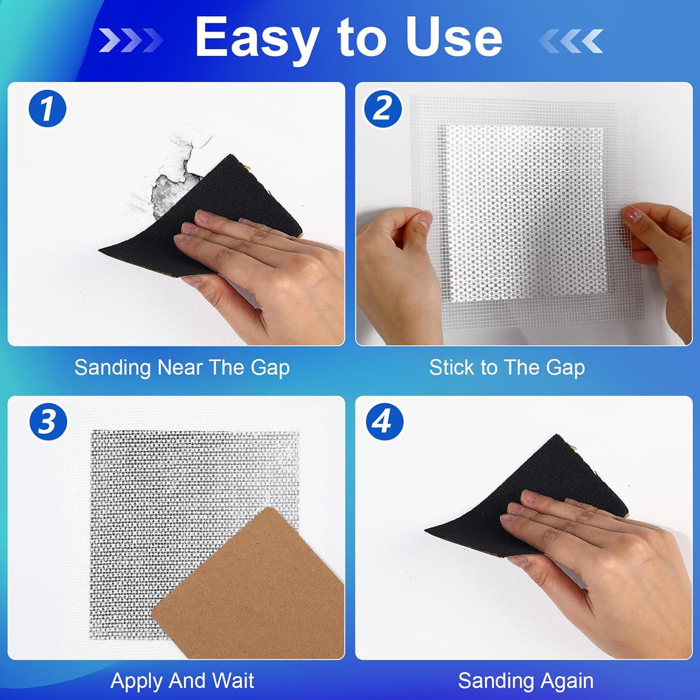Blulu 30 Pcs 2/4/6/8/10 Inch Drywall Repair Self Adhesive Drywall Patche
