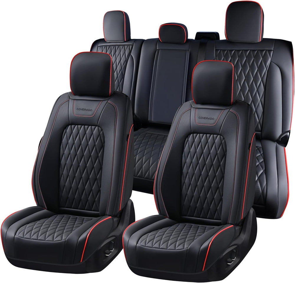 Coverado Leather Seat Covers Full Set for Ford F150F250F350F450(2015-2026)Wat...