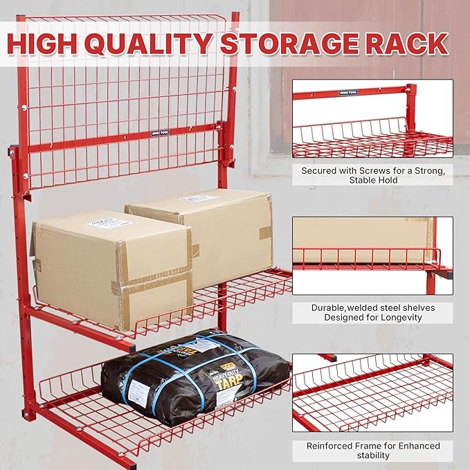 LAUCO Wall Mounted Storage Rack, 3-Level Metal Wall Shelving