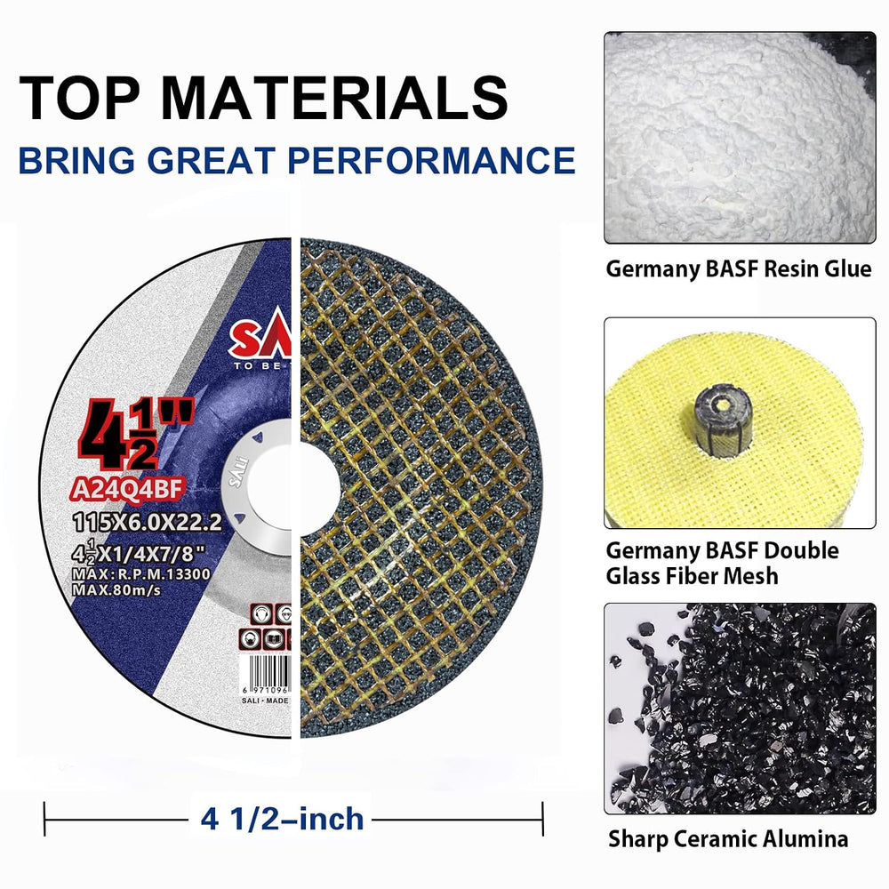 SALI 25 Pack 4-1/2 Inch Grinding Wheels for General Purpose Metal & Stain...