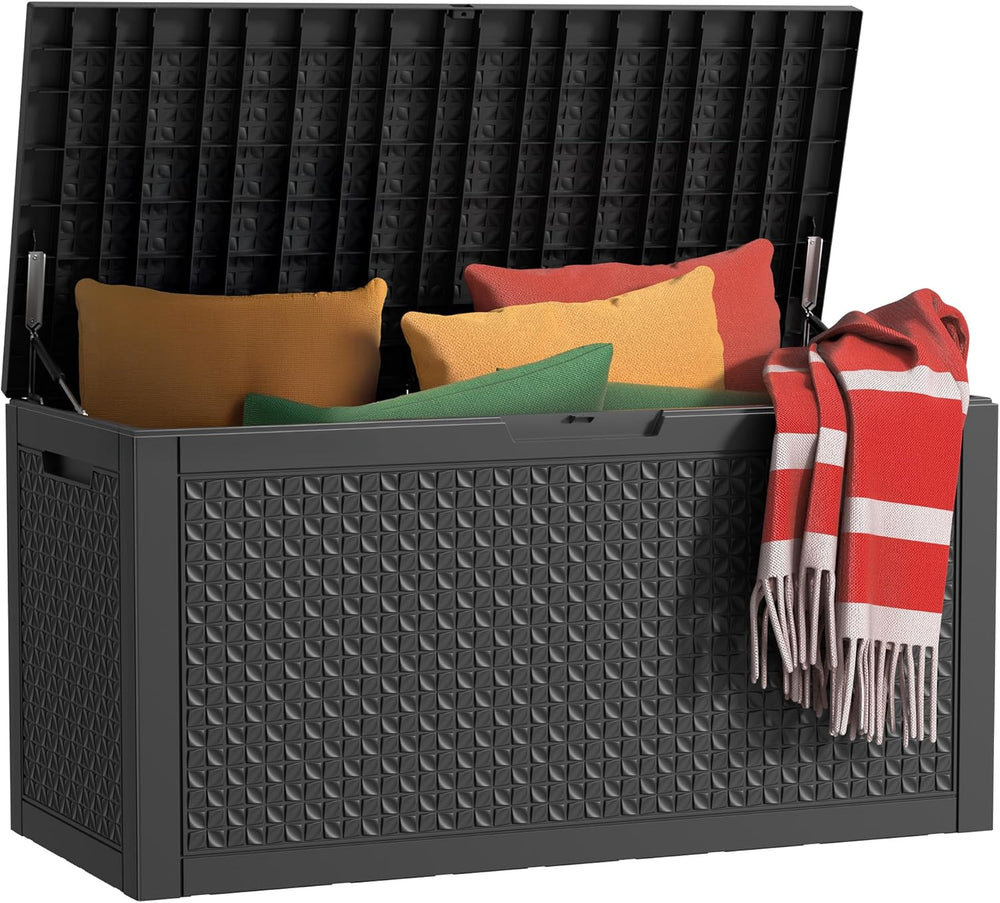 EasyUp 121 Gallon Outdoor Storage Box Waterproof, UV Resistant Resin Deck Box...