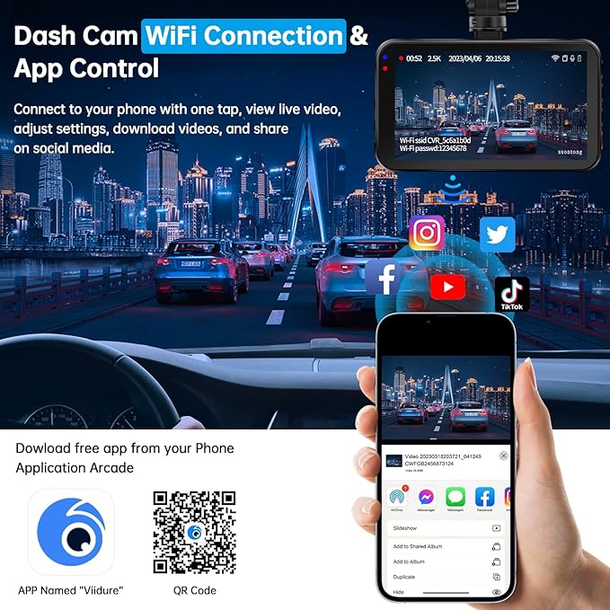 Dash Cam Front and Rear, Dash Camera
