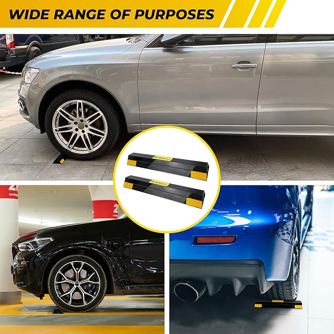 (New Updated 18" 2 Packs Heavy Duty Parking Stopper
