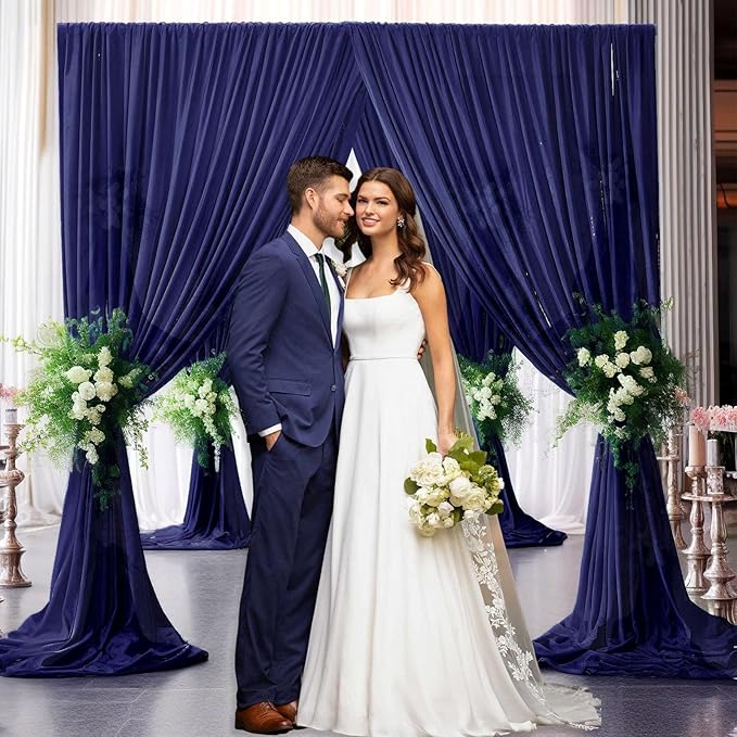 10 x 7 Feet Royal Blue Backdrop Curtain for Partie, Background Curtains for P...