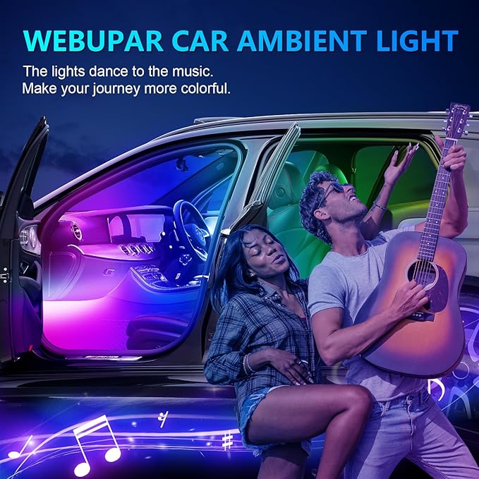 WEBUPAR Dreamcolor Acrylic Car Interior Led Kit, Car Accessories 22 in 1 RGB