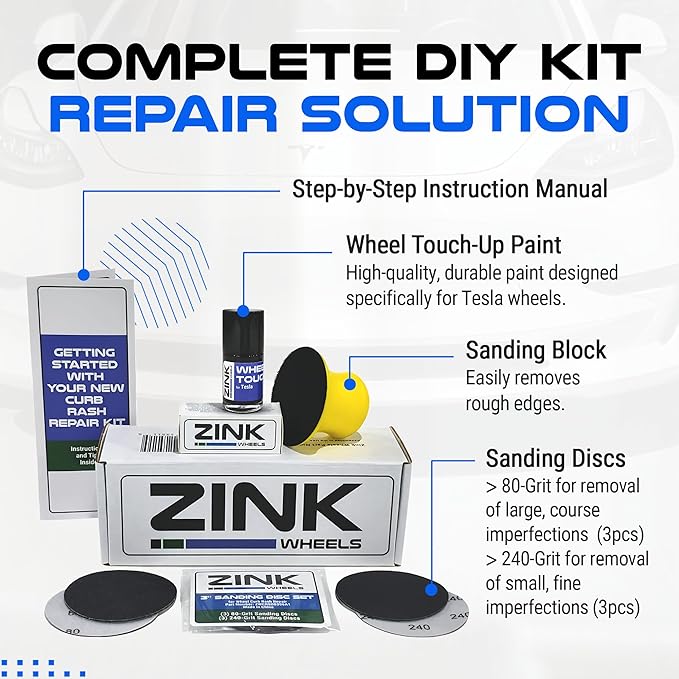 Premium Tesla Wheel Curb Rash Repair Kit