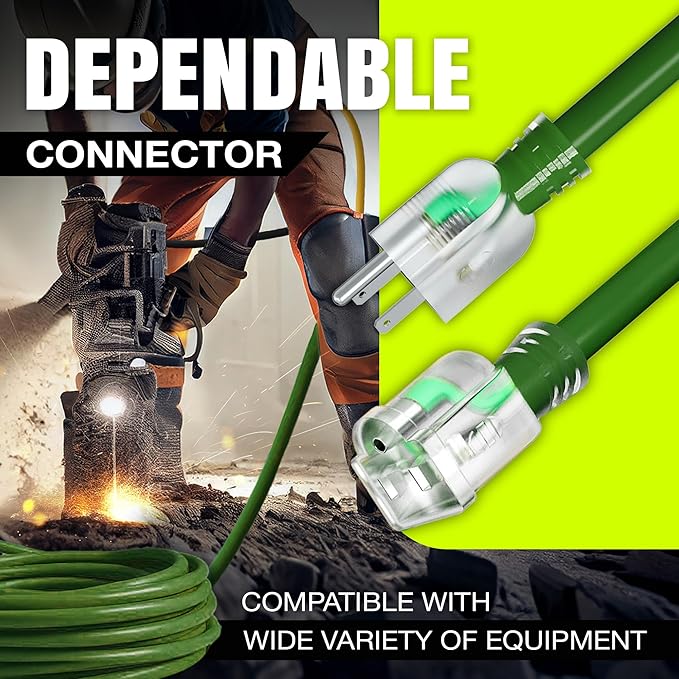 200ft Outdoor/Indoor Extension Cord 16/3 Gauge Heavy Duty 3 Prong SJTW