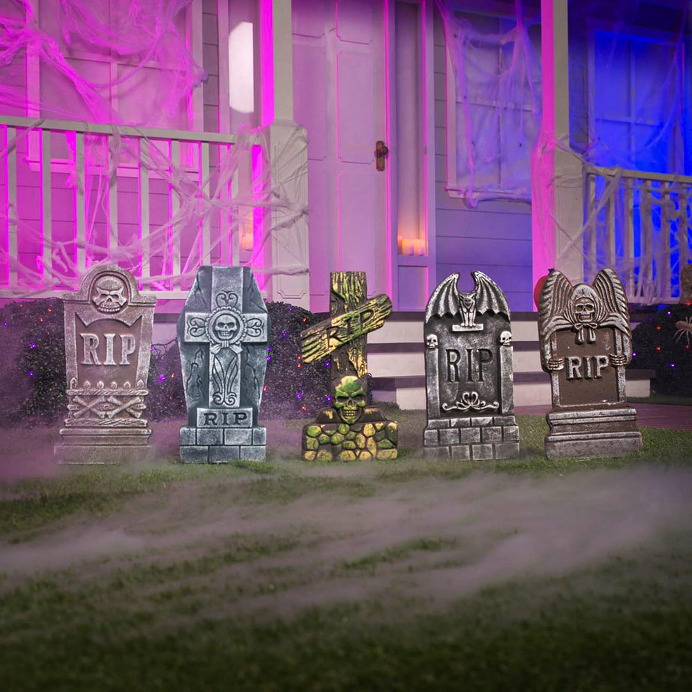JOYIN 17โ Halloween Foam RIP Graveyard Tombstones (5 Pack), Halloween Tombsto...