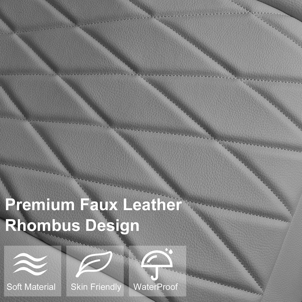 CAR PASS 2 Pack Leather Front Car Seat Covers, Bottom Seat Covers Full Wrappe...
