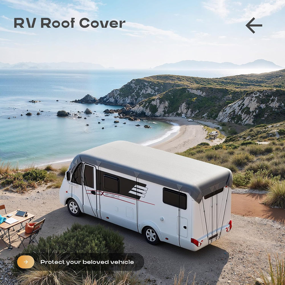 RV Roof Cover Heavy Duty Waterproof UV Resistant for Travel Trailer & Mot...