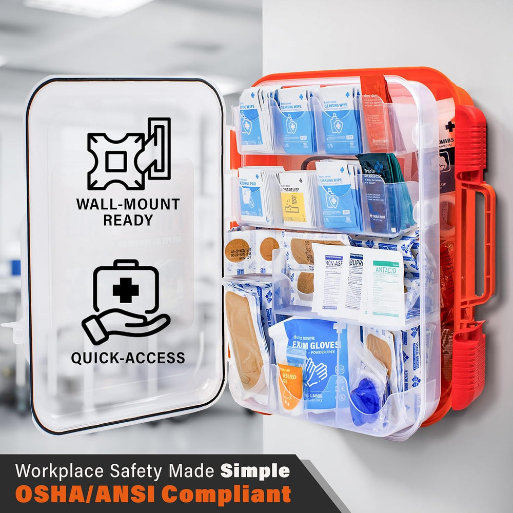 EVERLIT 400 Pcs OSHA Compliant First Aid Kit (Orange)