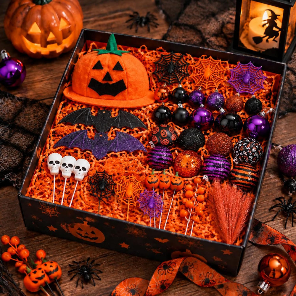 Realspring 100 Pcs Halloween Tree Decorations, Halloween Hanging Ornaments