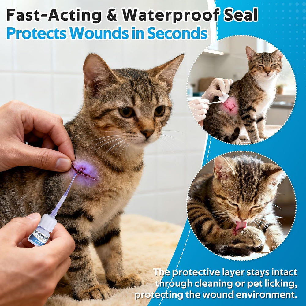 Veterinary Surgical Skin Glue, Strong Surgical Adhesive with 10 Precise Appli...