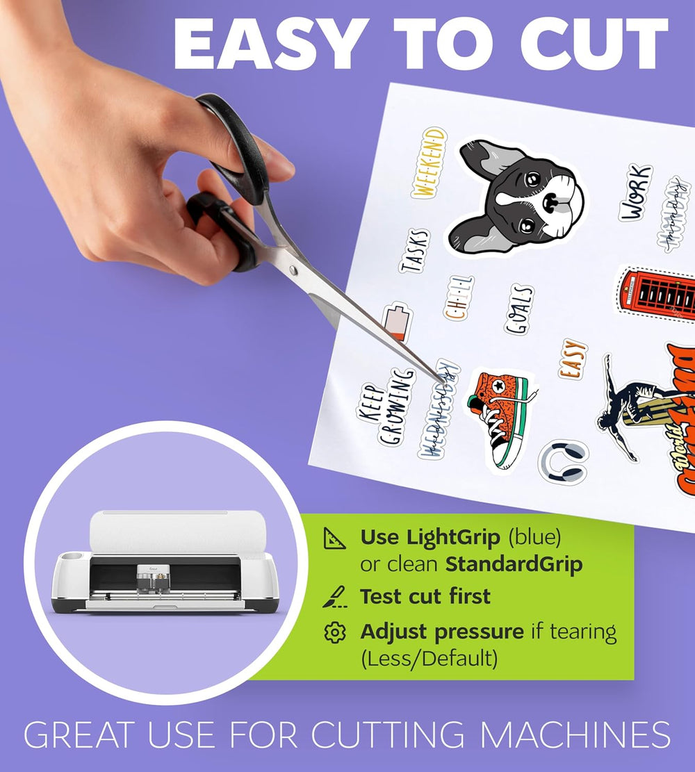 Premium Printable Vinyl Sticker Paper for Inkjet Printer and Laser - 100 Whit...
