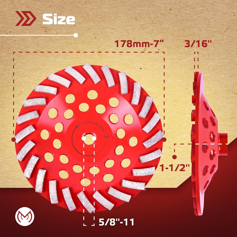 Diamond Grinding Wheel 7 inch for Angle Grinder, Concrete Grinding Wheel 24 S...