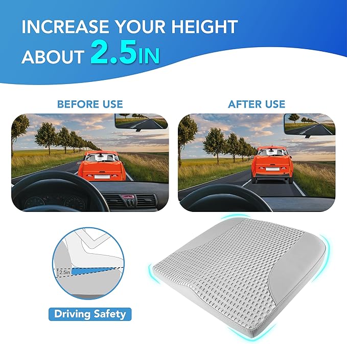 Car Seat Cushion, Comfortable Memory Foam Seat Pillow