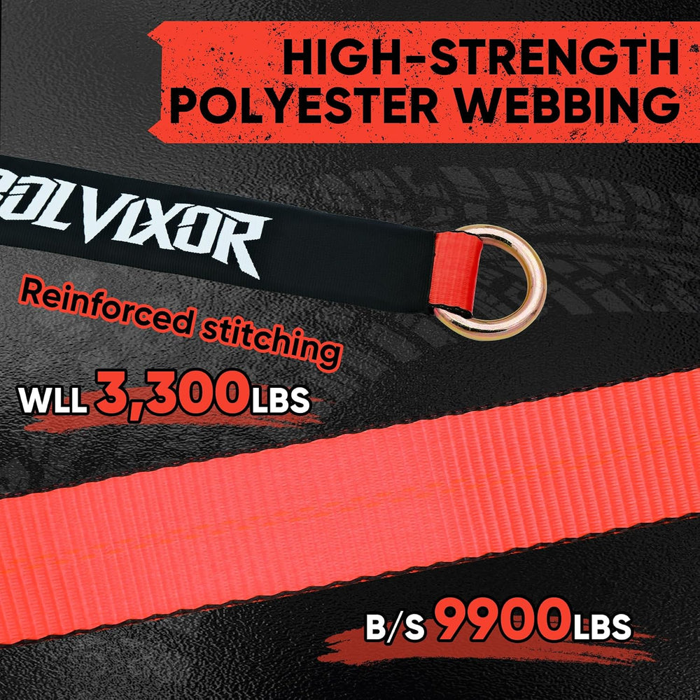 4 Pack Car Tie Down Straps for Trailers - 2" x 96" - 9900LBS Break ...