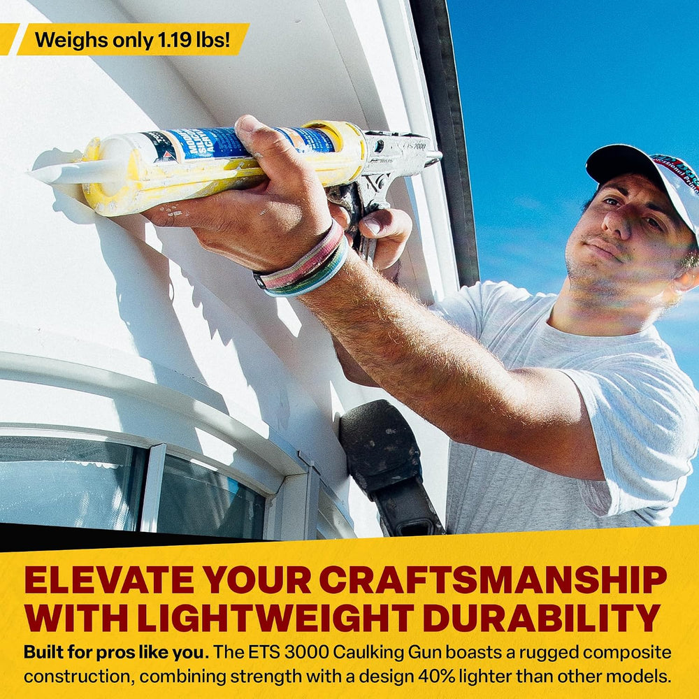 Dripless Brand ETS3000 Composite Caulk Gun for 10oz / 300ml Sealant or Adhesi...