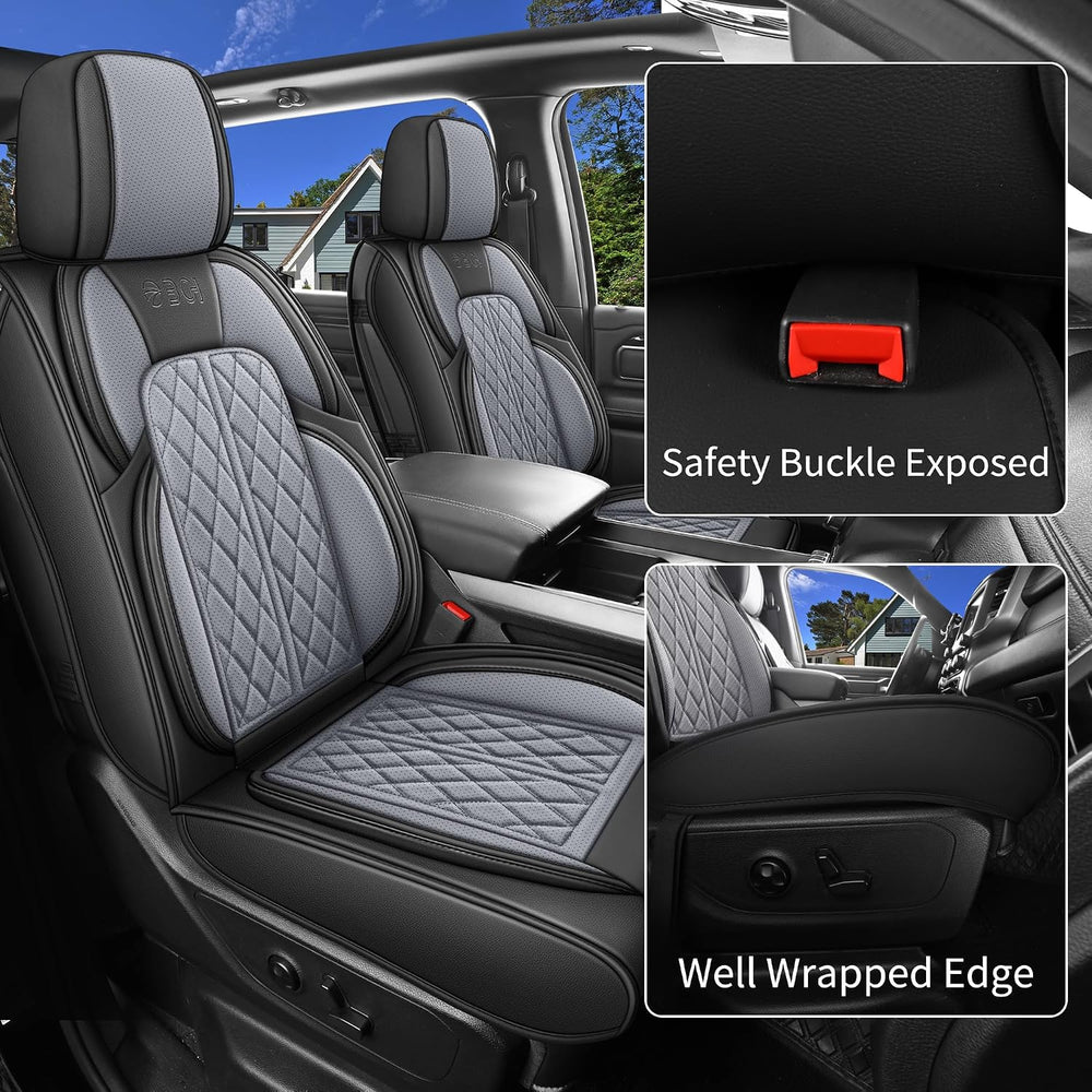 Car Seat Cover Custom Fit for Dodge Ram 1500 2500 3500 2002-2026 Faux Leather...