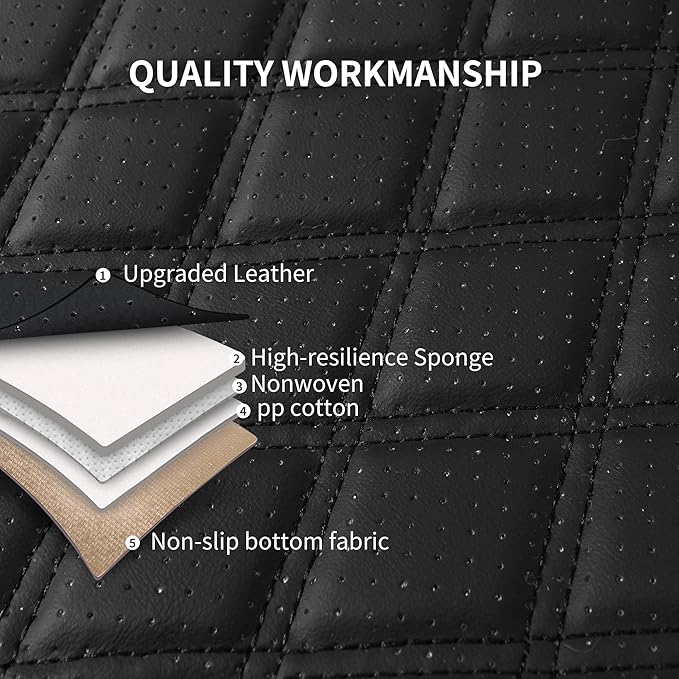 Leather Car Seat Covers, Breathable and Waterproof Napa Leather Automotive Seat