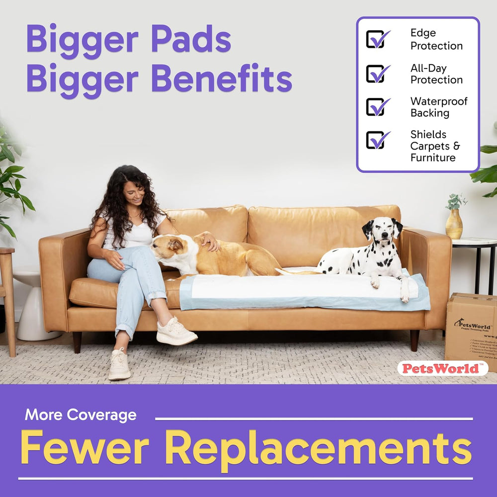 Pee Pads for Dogs 37x54 XXXL | Dog Training Pads 50 Count Adhesive Tabs