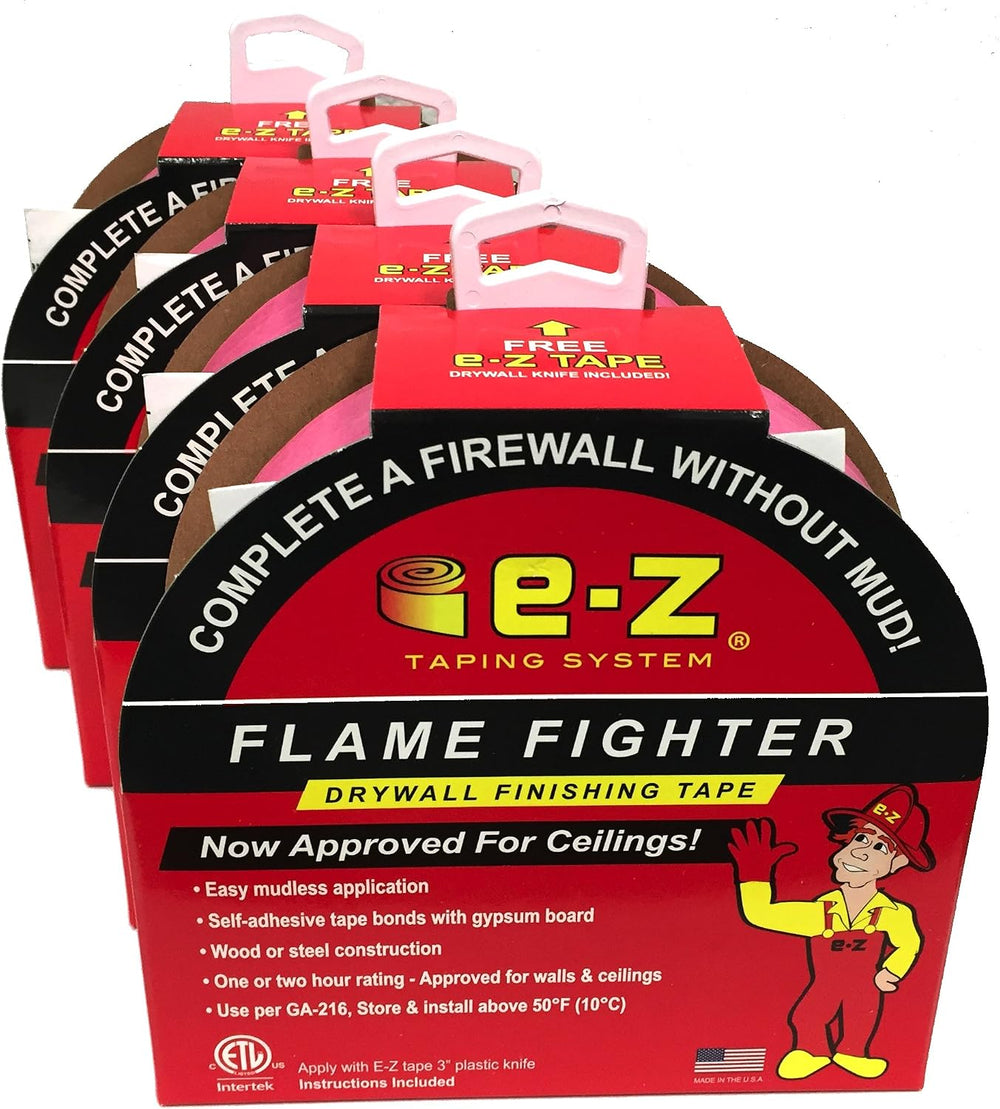 Drywall Fire Tape - Self Adhesive, 250-Ft Roll - Rated for Firewall Construct...