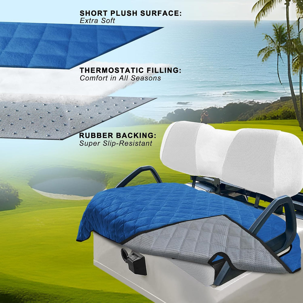 YOKYHOM Golf Cart Seat Covers, Thickened Short Plush Seat Towel Blanket with ...