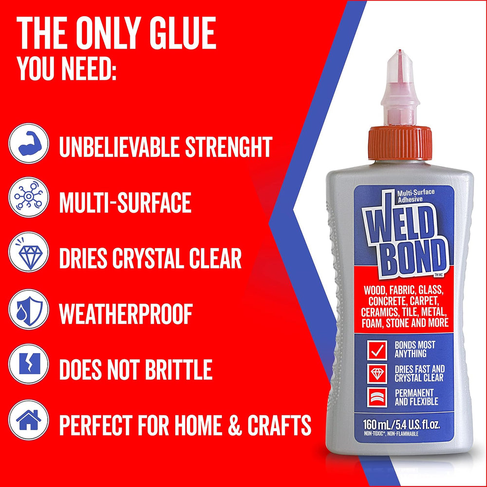 Weldbond Multi-Surface Non Toxic Glue for Mosaic Wood Craft 5.4oz (4 Pack)