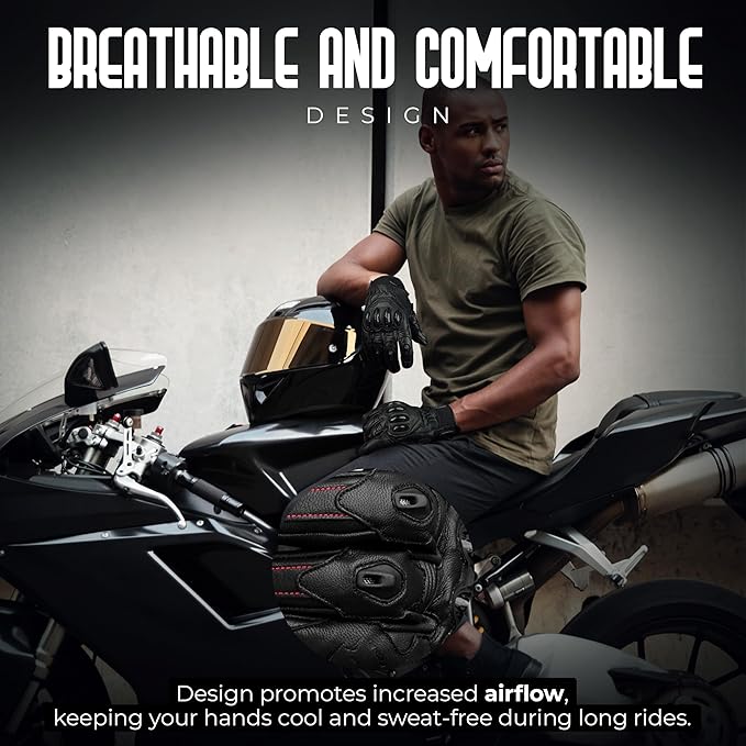 J.A.G. Leather Motorcycle Gloves
