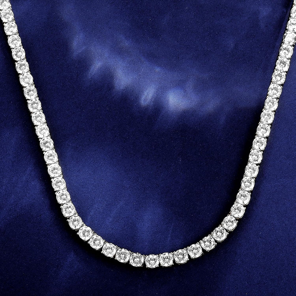 Gemsme 6mm Tennis Necklaces for Women/Men - 18K White/Yellow Gold Plated Roun...