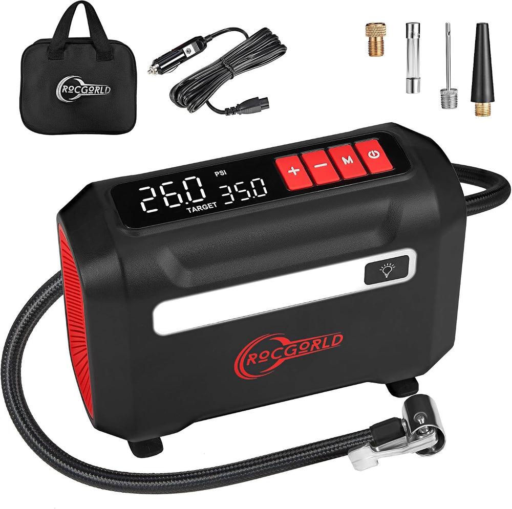 ROCGORLD R8 Tire Inflator Portable Air Compressor, DC 12V Air Compressor Port...