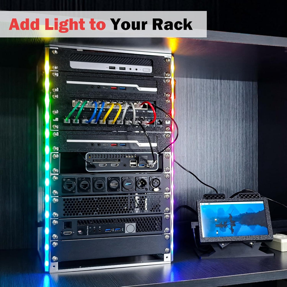 GeeekPi DeskPi RackMate TL1, 10 inch 10U Mini Server Rack for Network, Server...