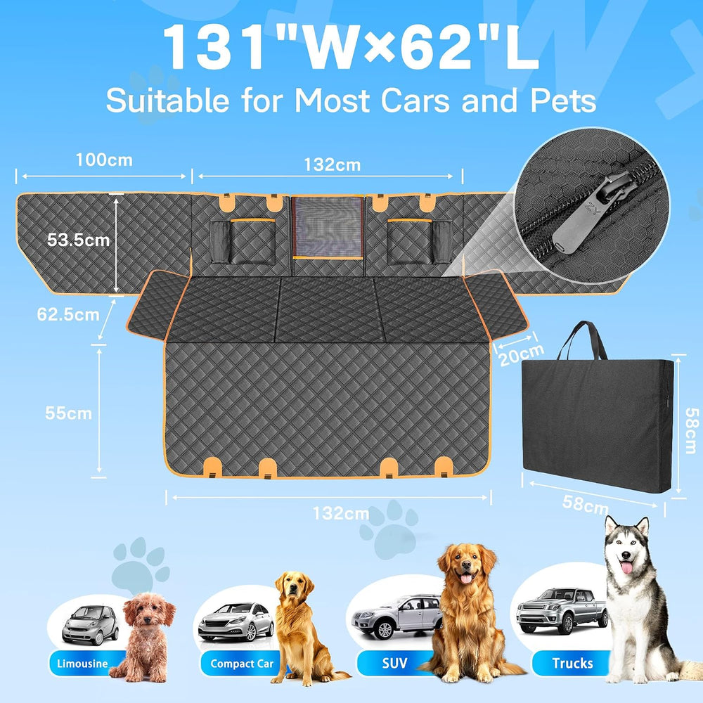 Twesync Dog Seat Cover for Back Seat, Hard Bottom Back Seat Extender, 100% Wa...