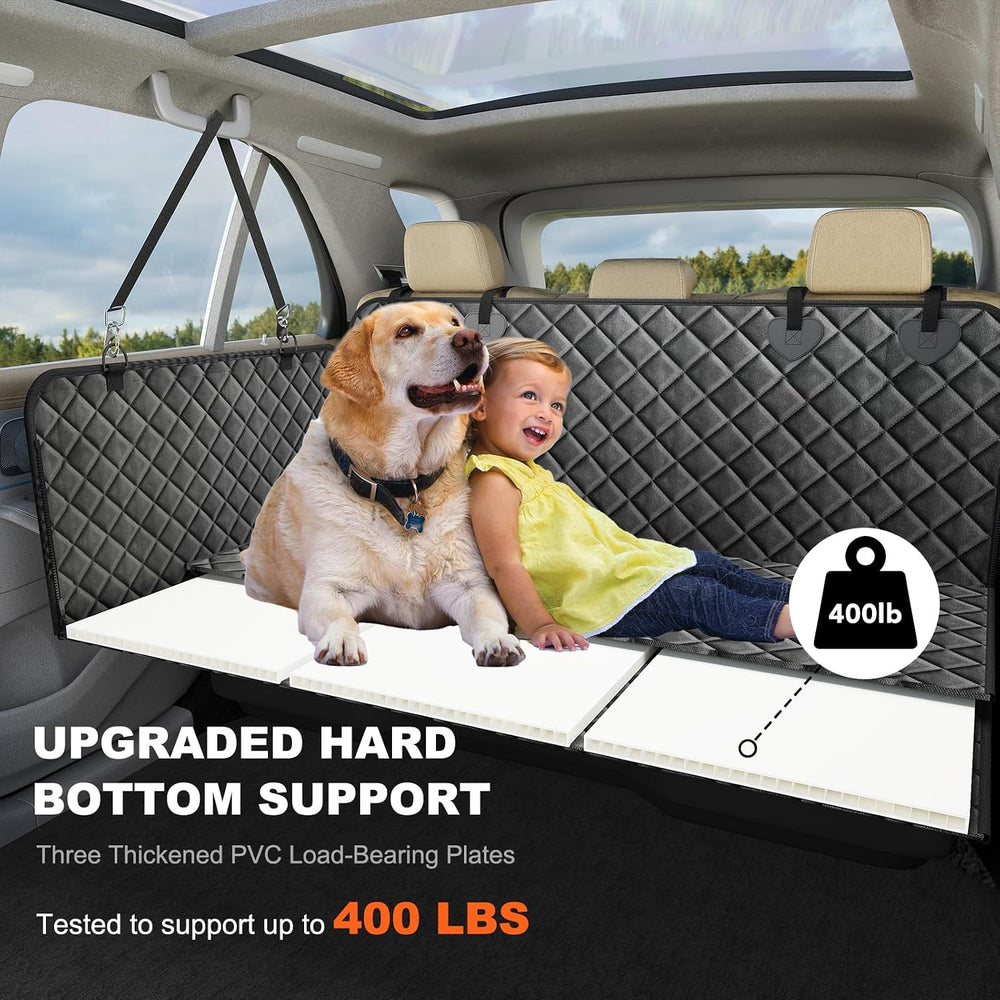 Back Seat Extender for Dogs, Non-Slip Dog Car Seat Cover for Back Seat with H...