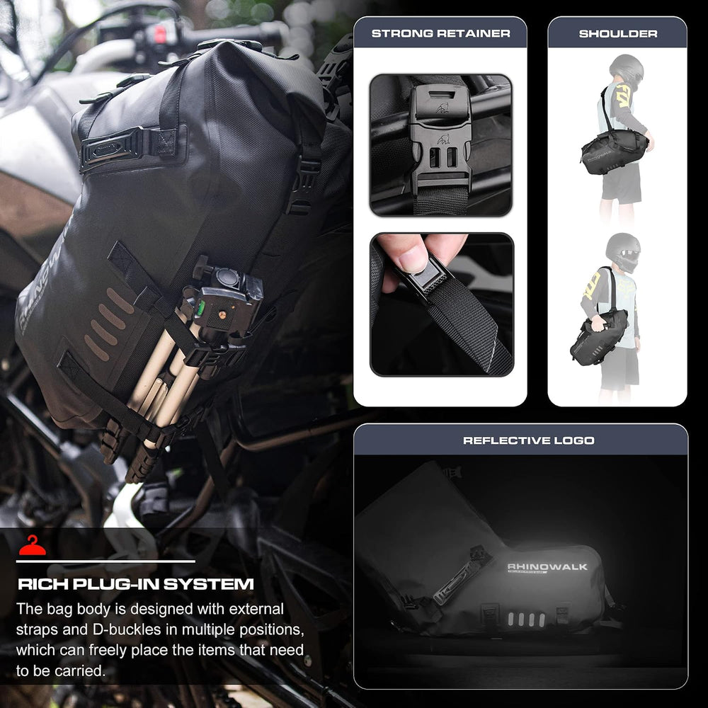Rhinowalk Motorcycle Saddlebags 28L(14L*2) Waterproof Motorbike Side Bags, Tr...
