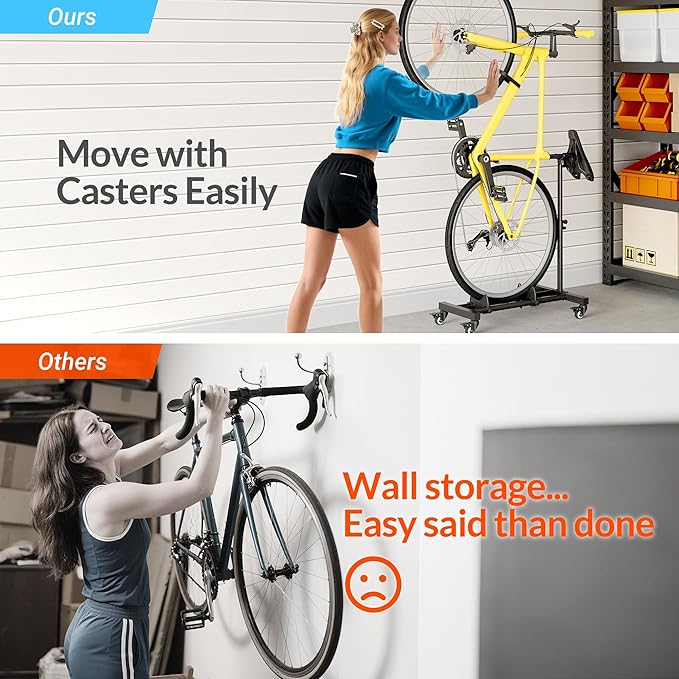 Vertical Bike Stand, Freestanding Indoor Bike Storage Rack Upright Bicycle