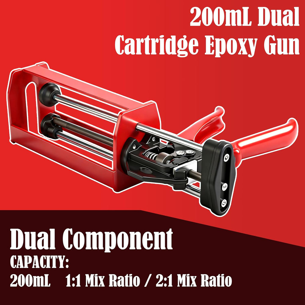 200ml Epoxy Gun Dual Cartridge, High Thrust Dual Component Cartridge Gun, 1:1...