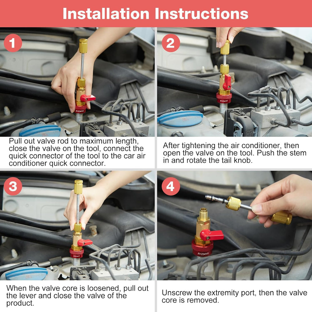 AC Valve Core Removal Tool R134a R1234yf AC Schrader Valve removal Tool Kit