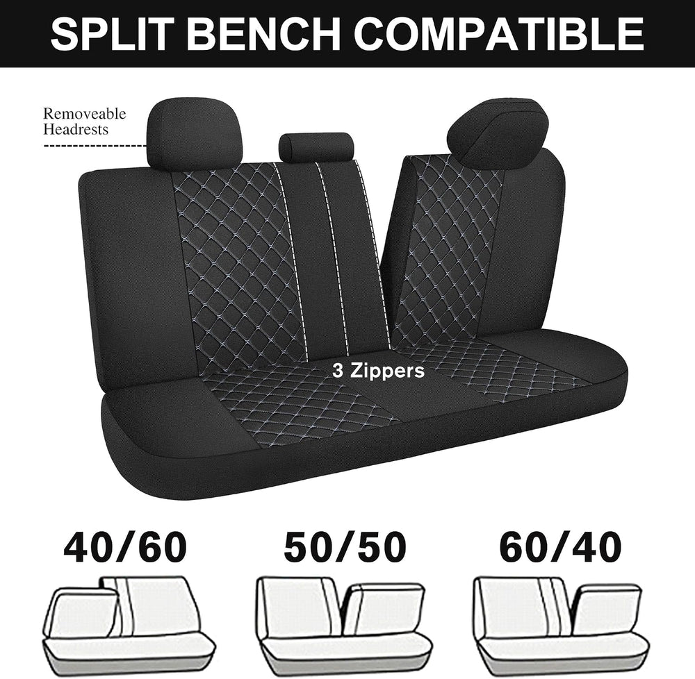 Breathble Car Seat Covers Full Set,Washable Seat Covers for Cars,Premium Clot...