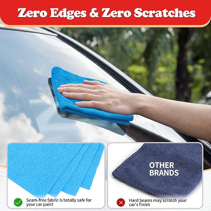 FIXSMITH Shop Towels, Microfiber Cleaning Cloth Bulk, 200 Pack Microfiber Towels