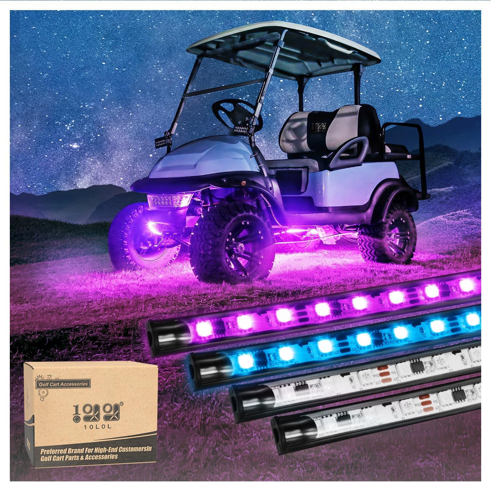 10L0L 4PCS Golf Cart Underglow LED Light Kit, Underbody RGB Strip Lights, 24-...