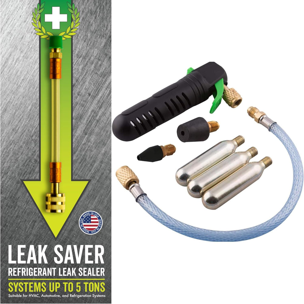 Leak Saver AC Leak Sealant + HVAC Injector Kit Bundle