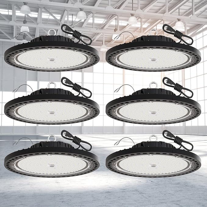 6 Pack UFO LED High Bay Light 150W, 21000 LM, 5000K
