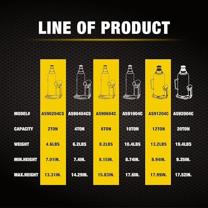 YELLOW JACKET 6 Ton Muti-Directional Welded Bottle Jack