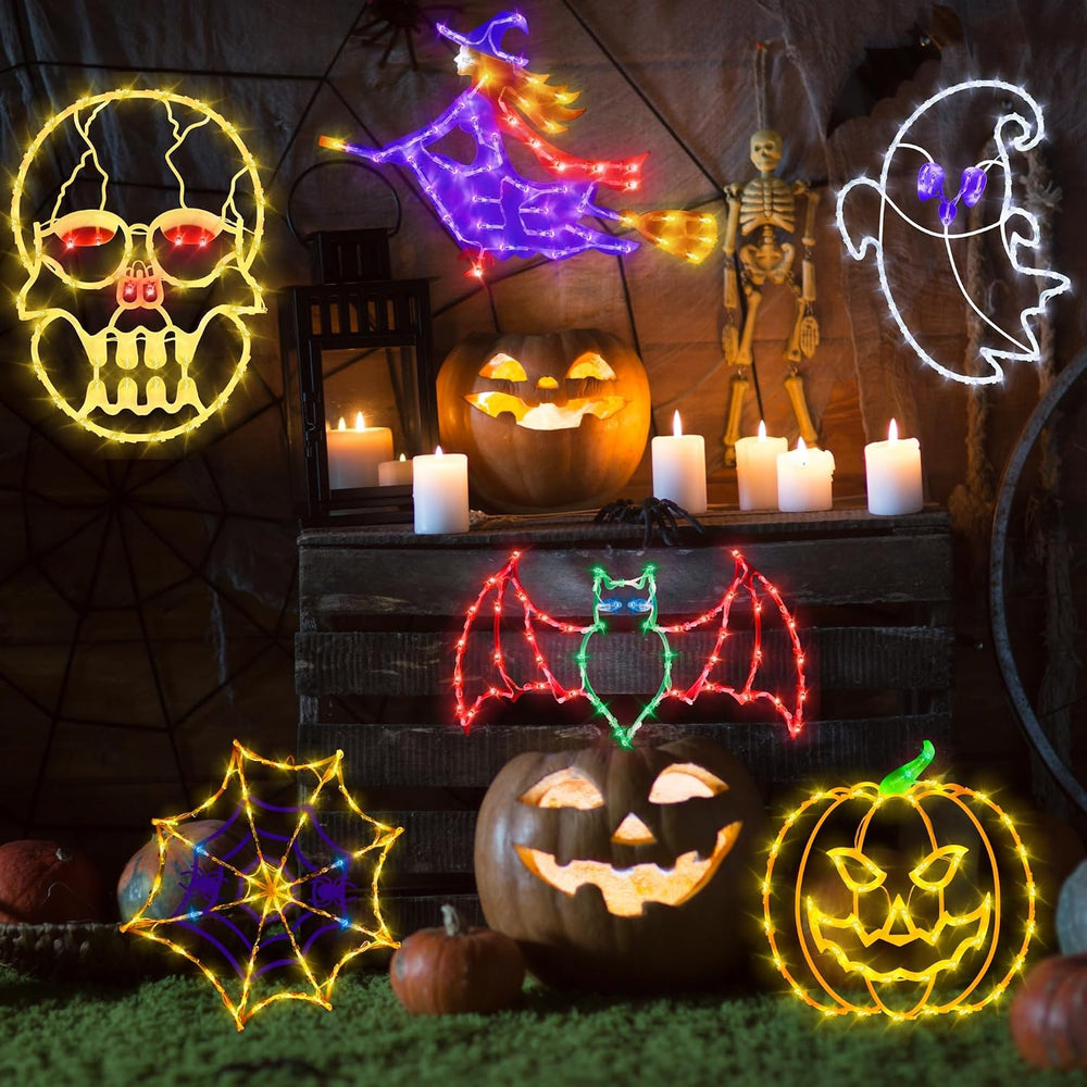 TRWYMZ Halloween Decorations - 16" Halloween Window Silhouette Lights